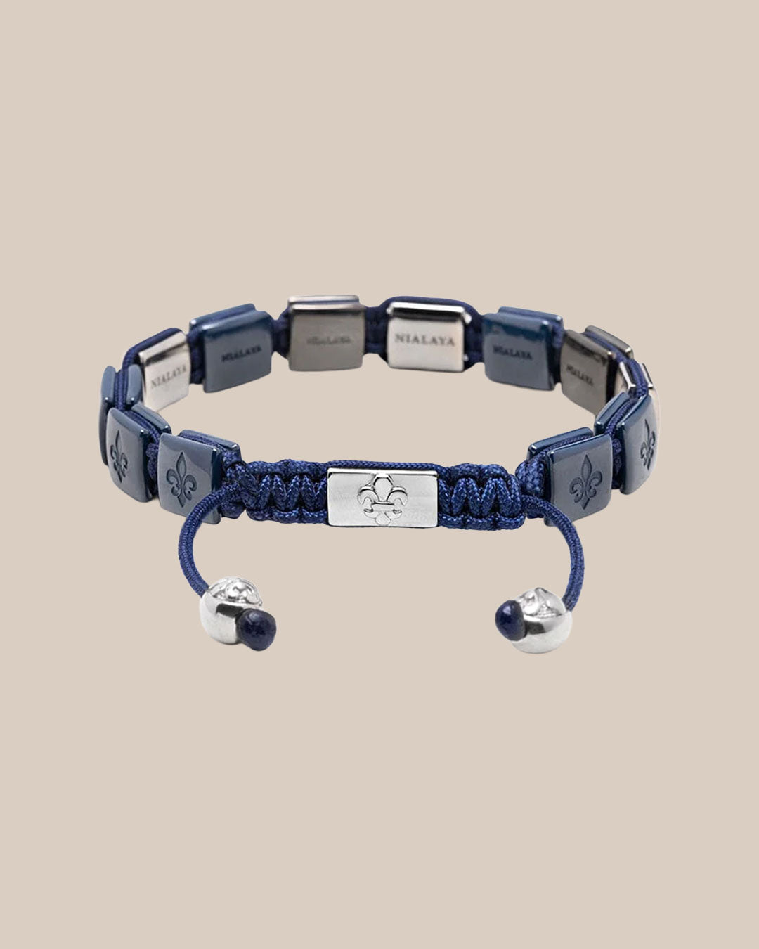 Ceramic Flatbead Blue and Silver