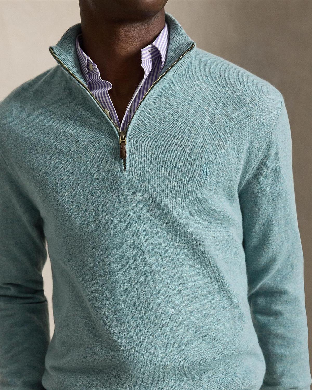 Merino Half Zip - Turkis