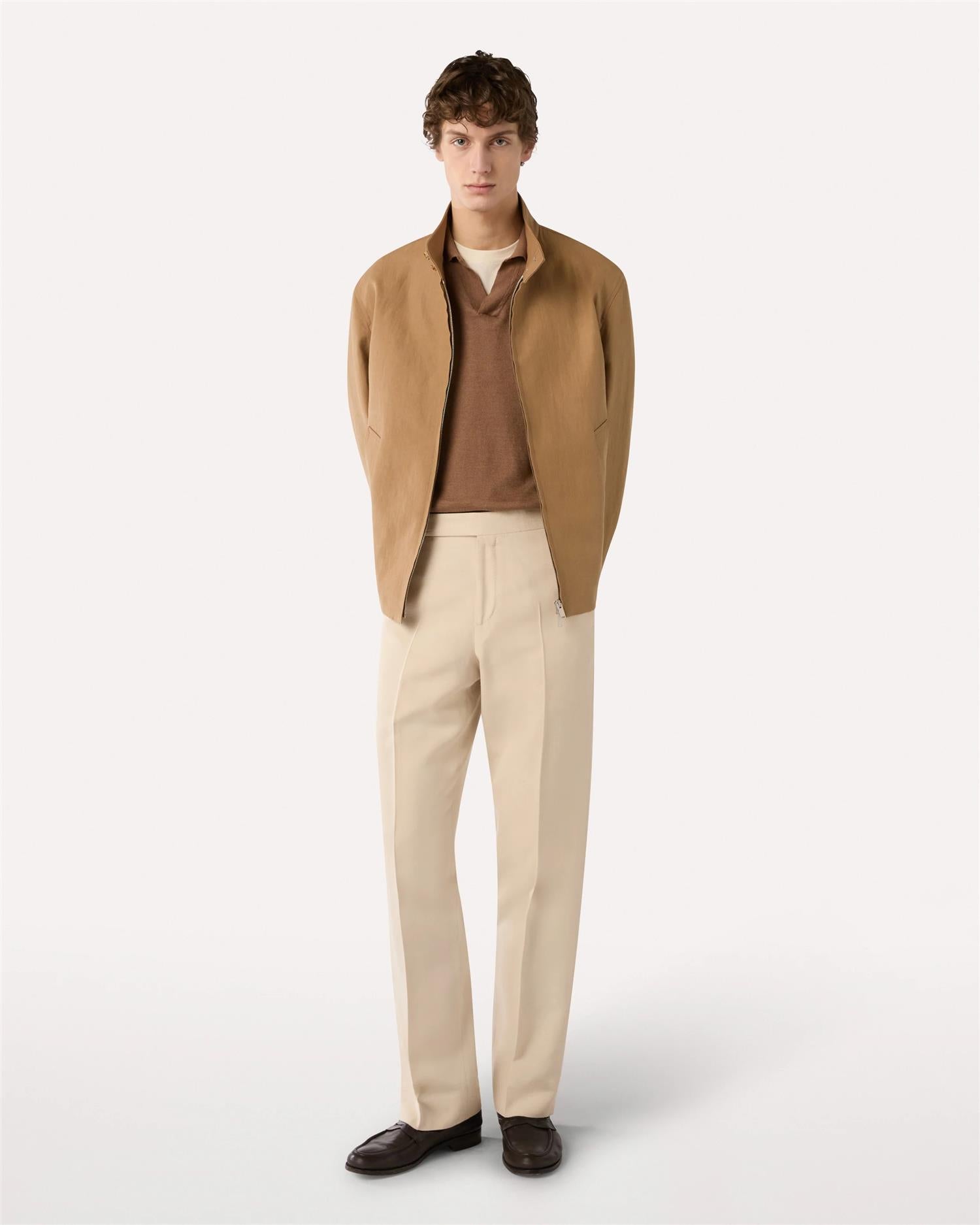 Lin/Bomull Pique - Brun