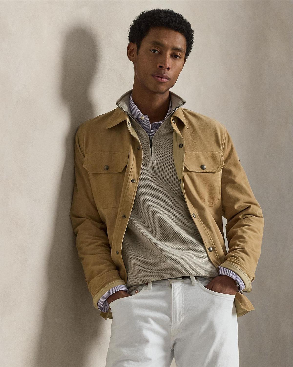 Bomull Half-Zip - Beige