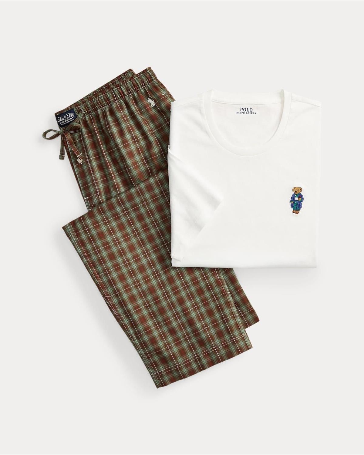 Jersey Pyjamas - Hvit/Brun