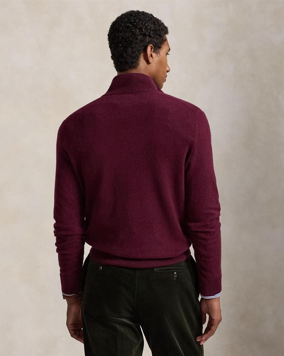 Merino Half Zip - Burgunder