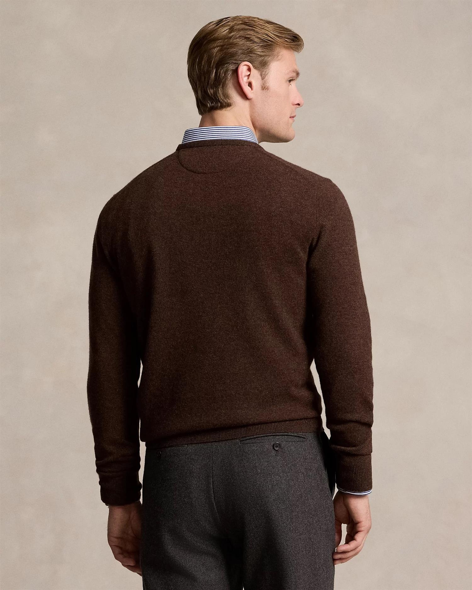 Wool Crewneck Jumper - Brun-Polo Ralph Lauren-www.gunnaroye.no
