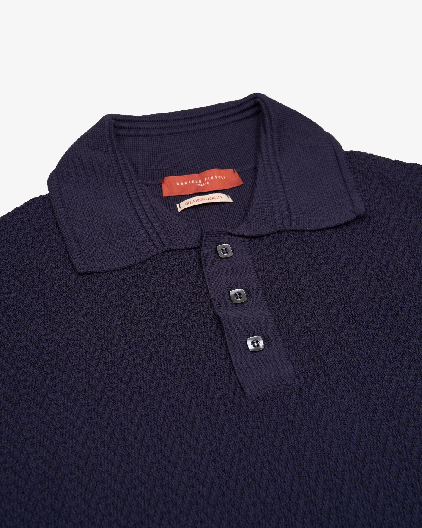 T-Shirt Med Krave - Navy