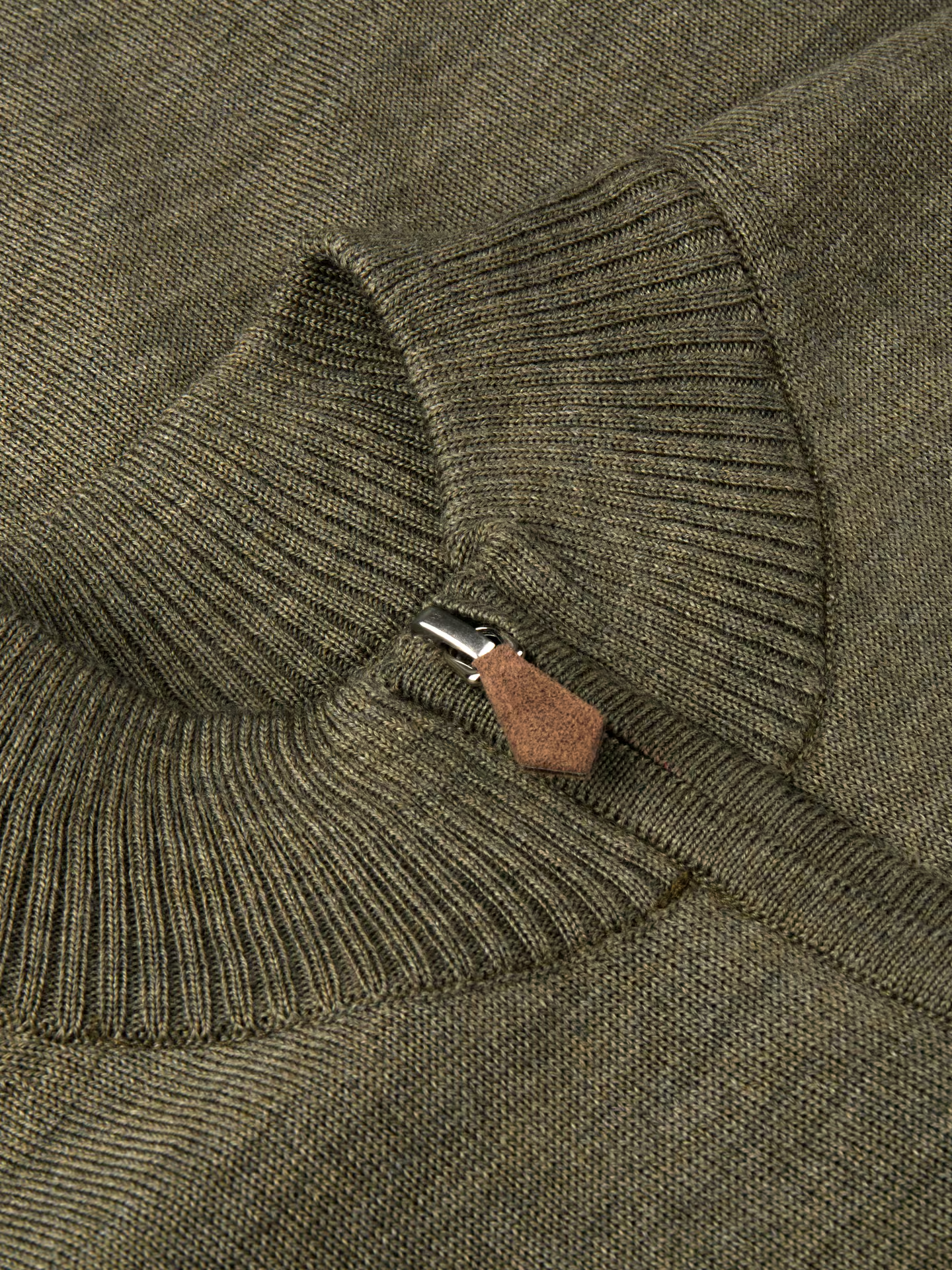 Merino Full Zip Cardigan - Oliven