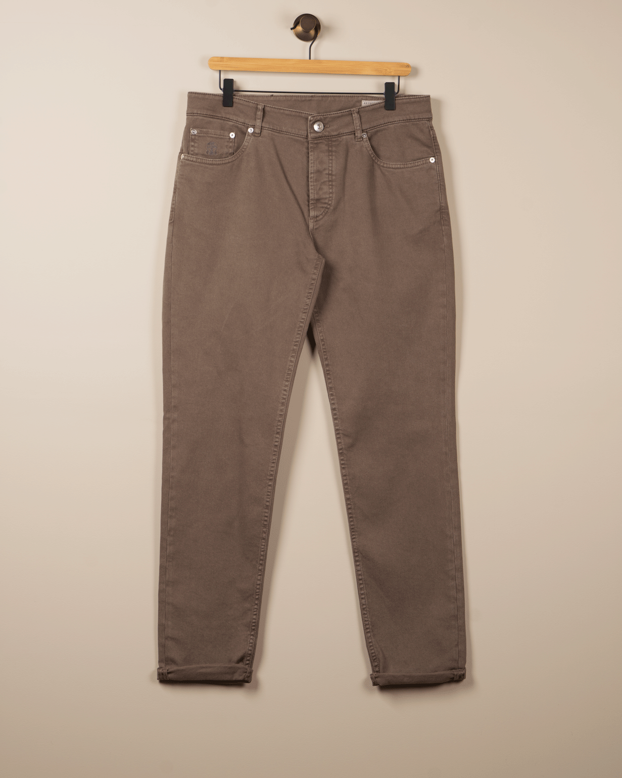 Fargede Jeans - Mørk beige