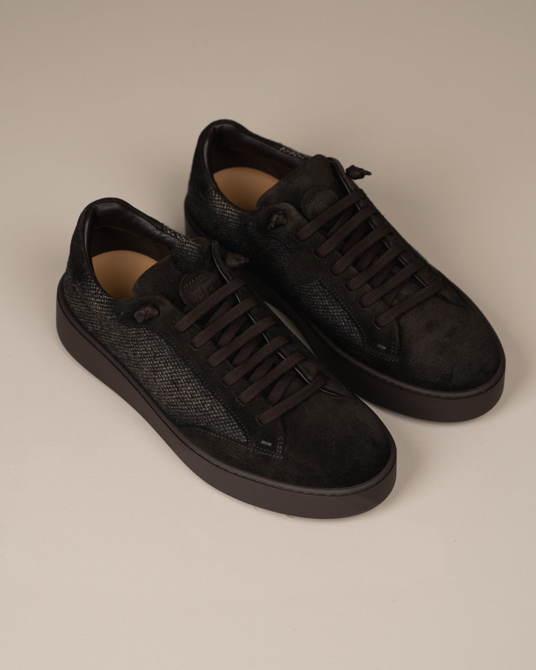 Sneakers I Semsket skinn & ull