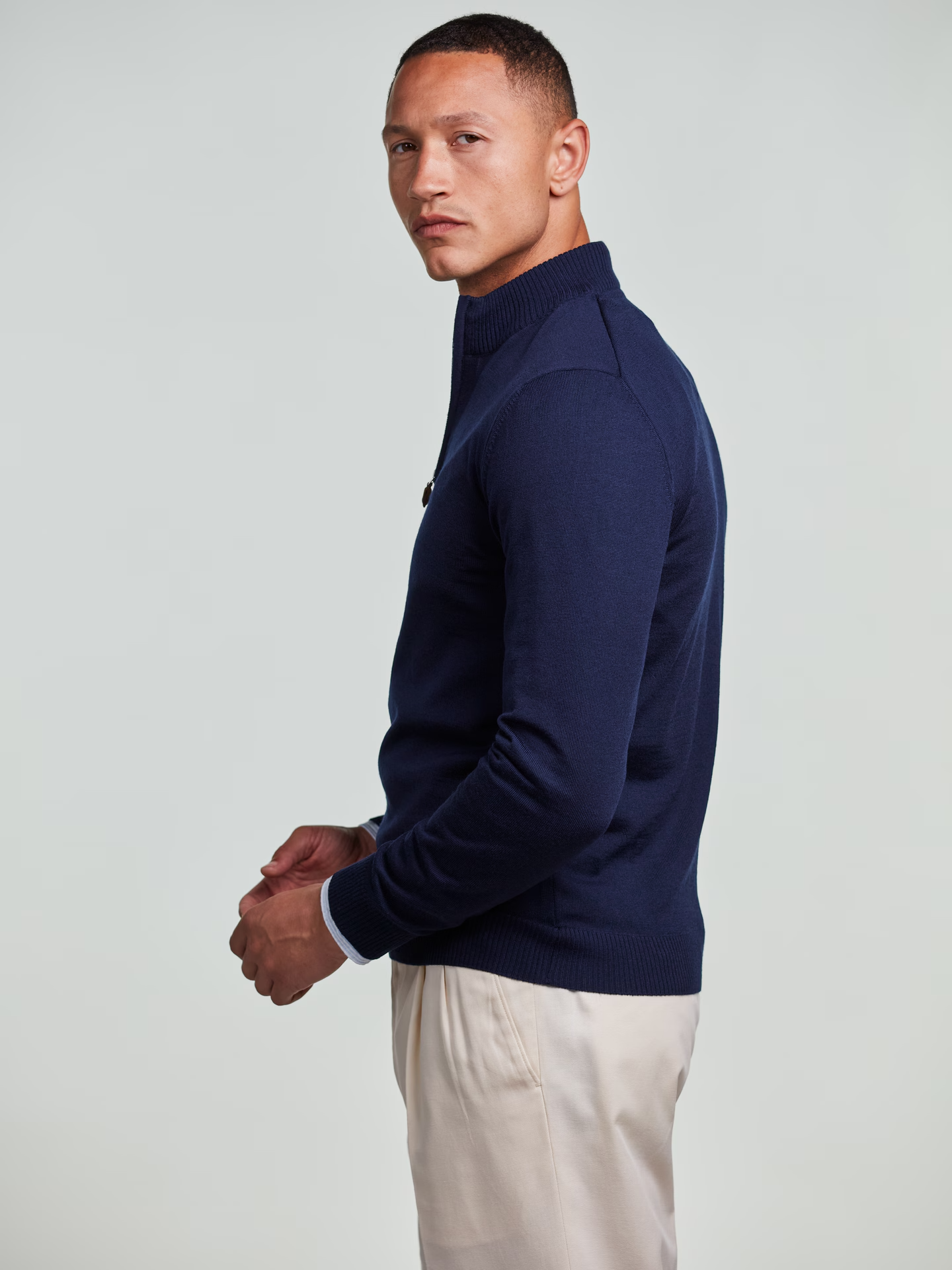 Half-Zip Merino - Navy