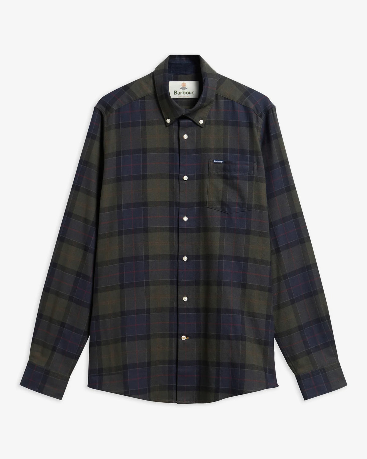 Flanell Skjorte Rutet - Oliven/marineblå