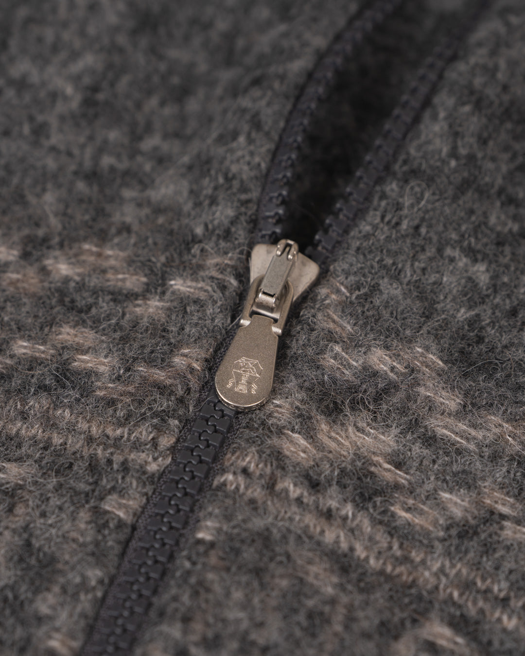 Nordic jacquard high-neck cardigan - Grå