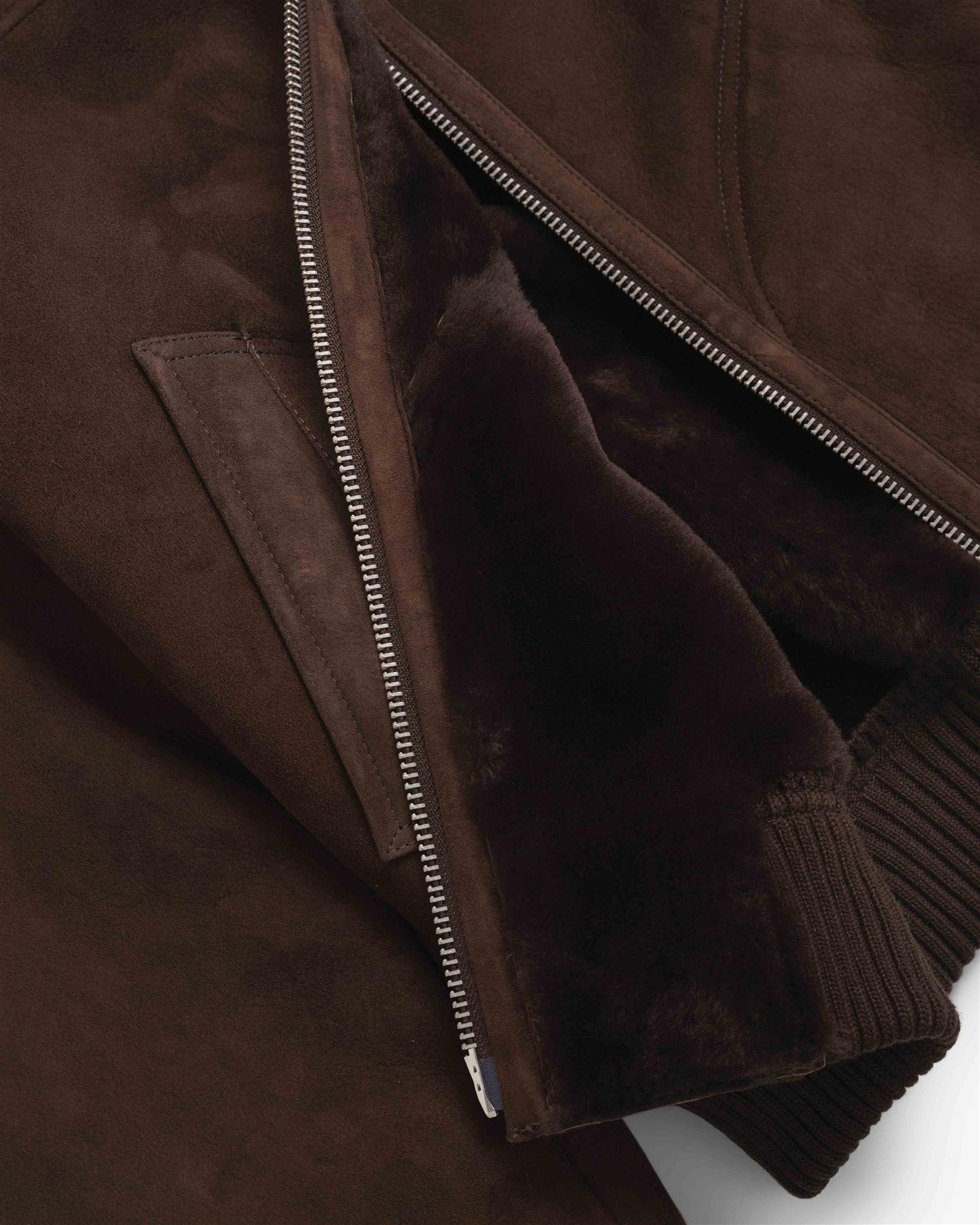 Semsket Skinnjakke - Mørkebrun-Arma-www.gunnaroye.no