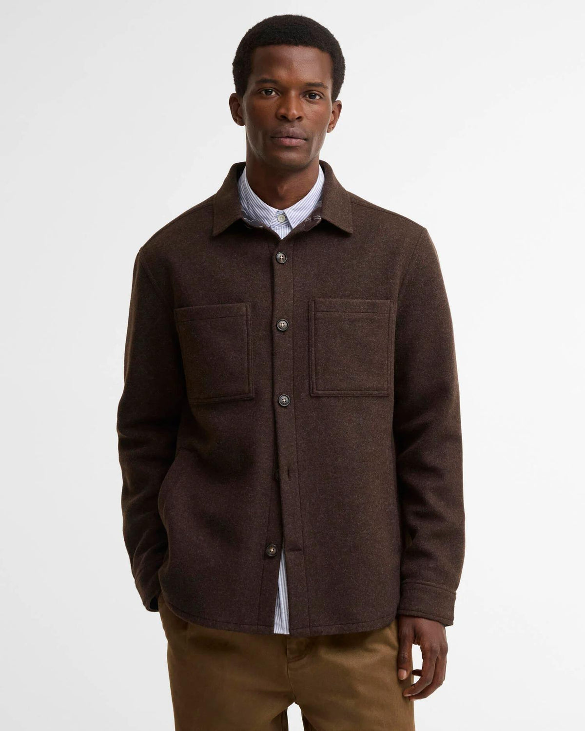 Marltown overshirt i ullblanding - Brun