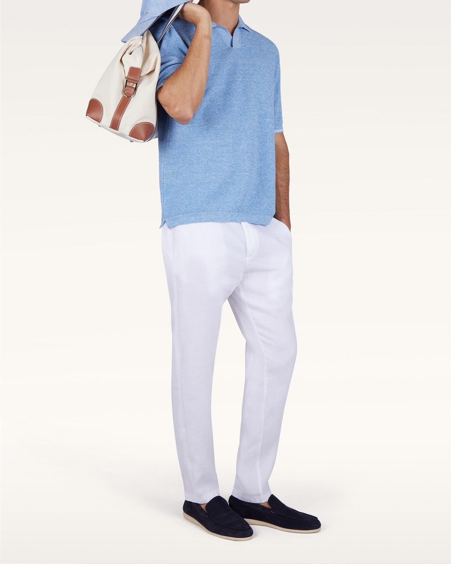 Vasket Lin bukse - Hvit