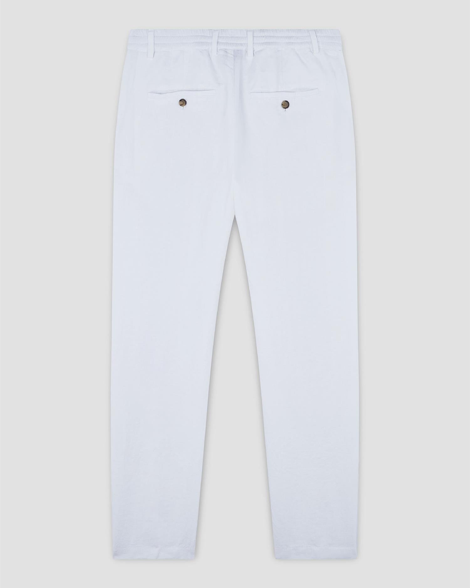 Vasket Lin bukse - Hvit