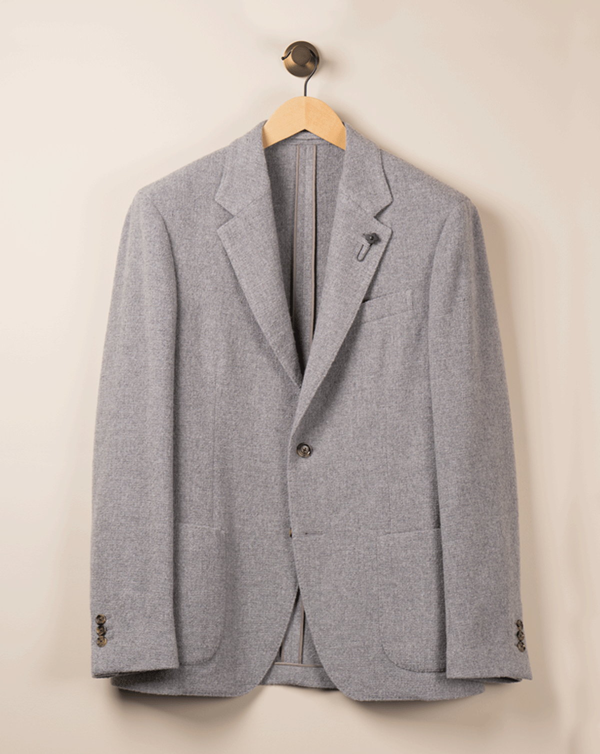 Enkeltspent Jakke Boucle´- Grå