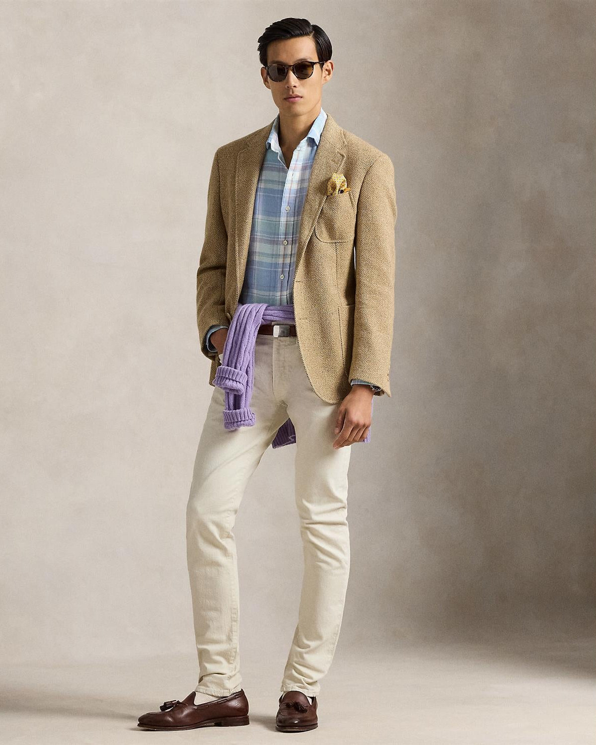 Lin Skjorte Rutet - Blå