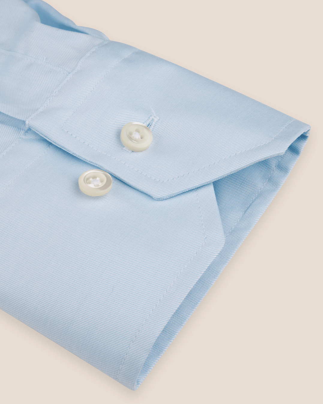Slimline Cotton Twill Skjorte - Lyseblå