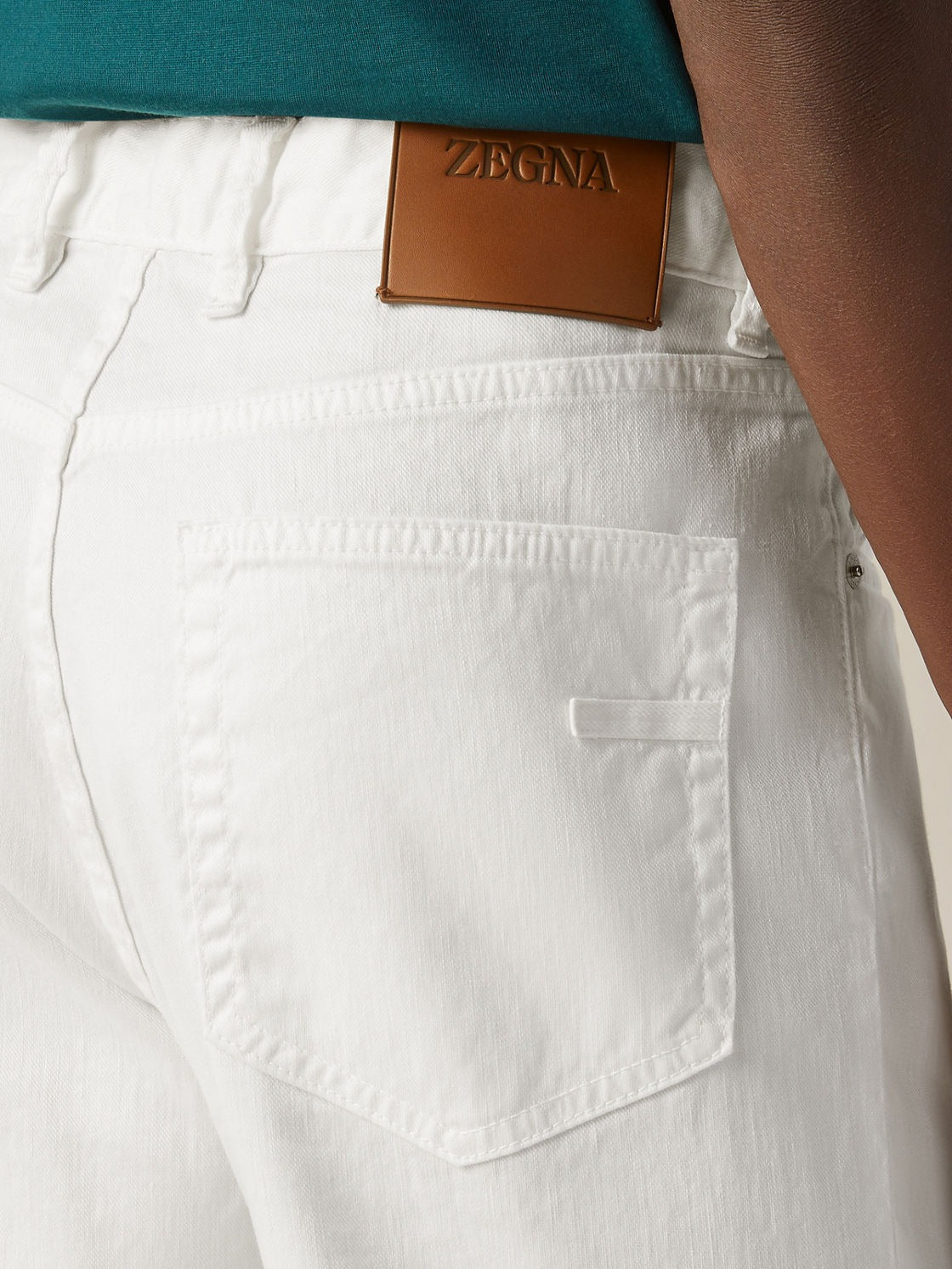 Jeans Lin/Bomull - Hvit