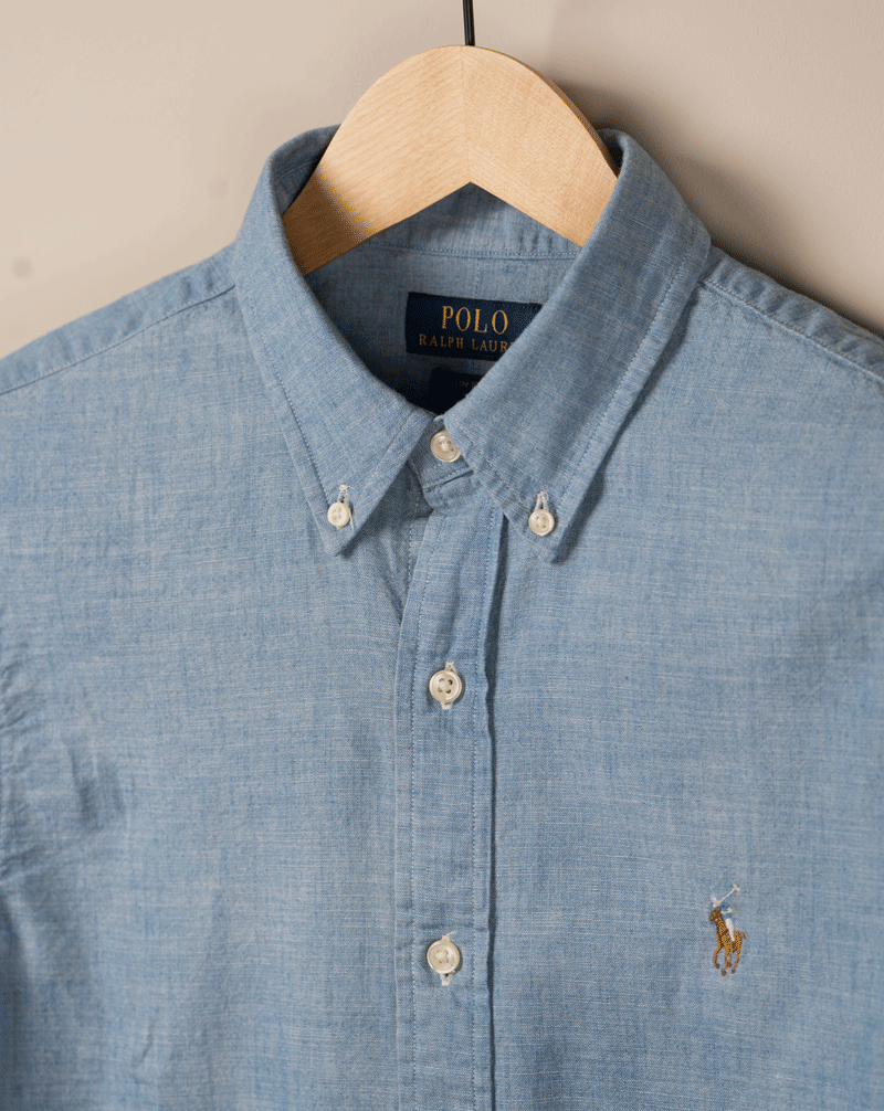 Chambray Skjorte Slim - Blå