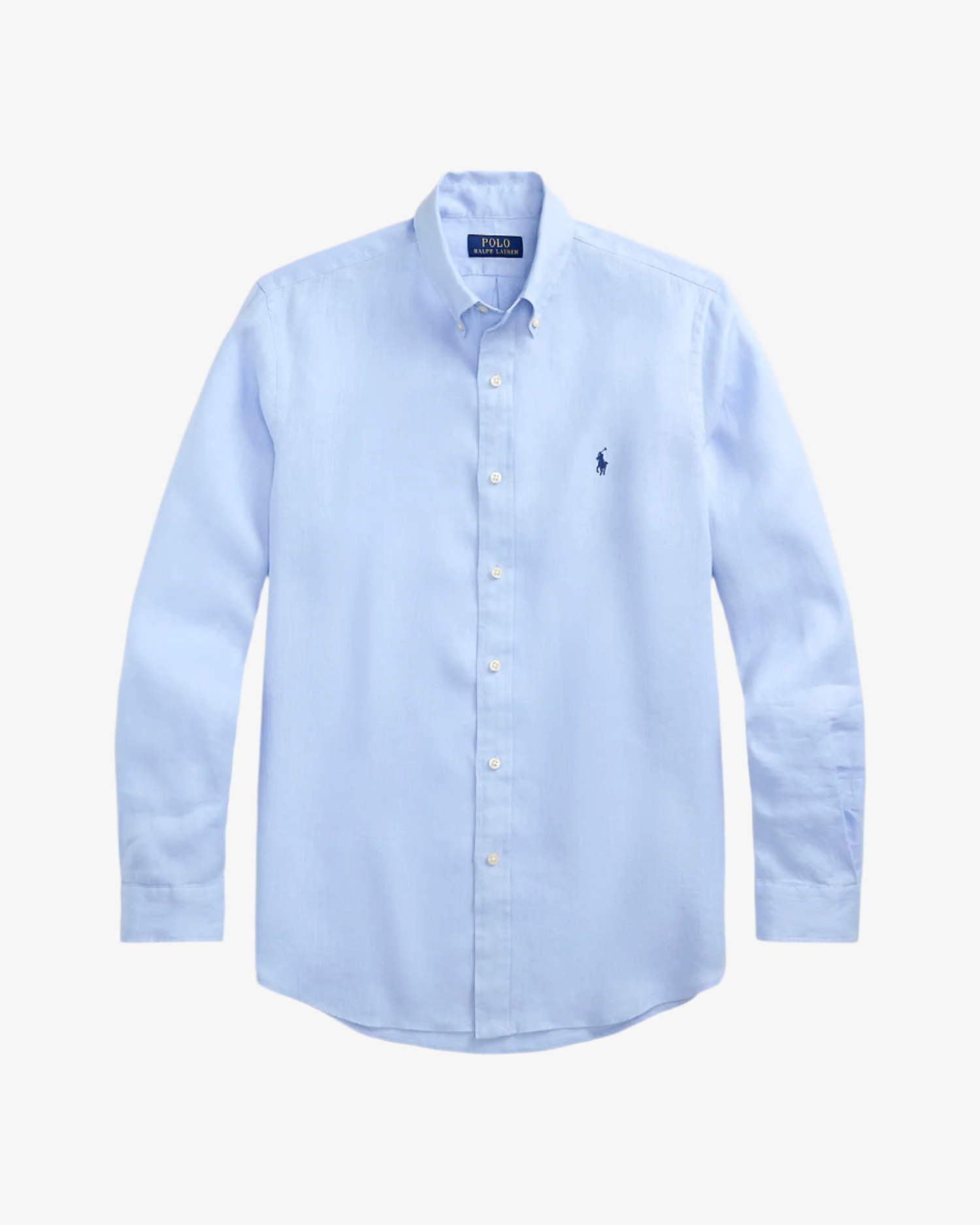 Custom Fit Lin skjorte Lyseblå