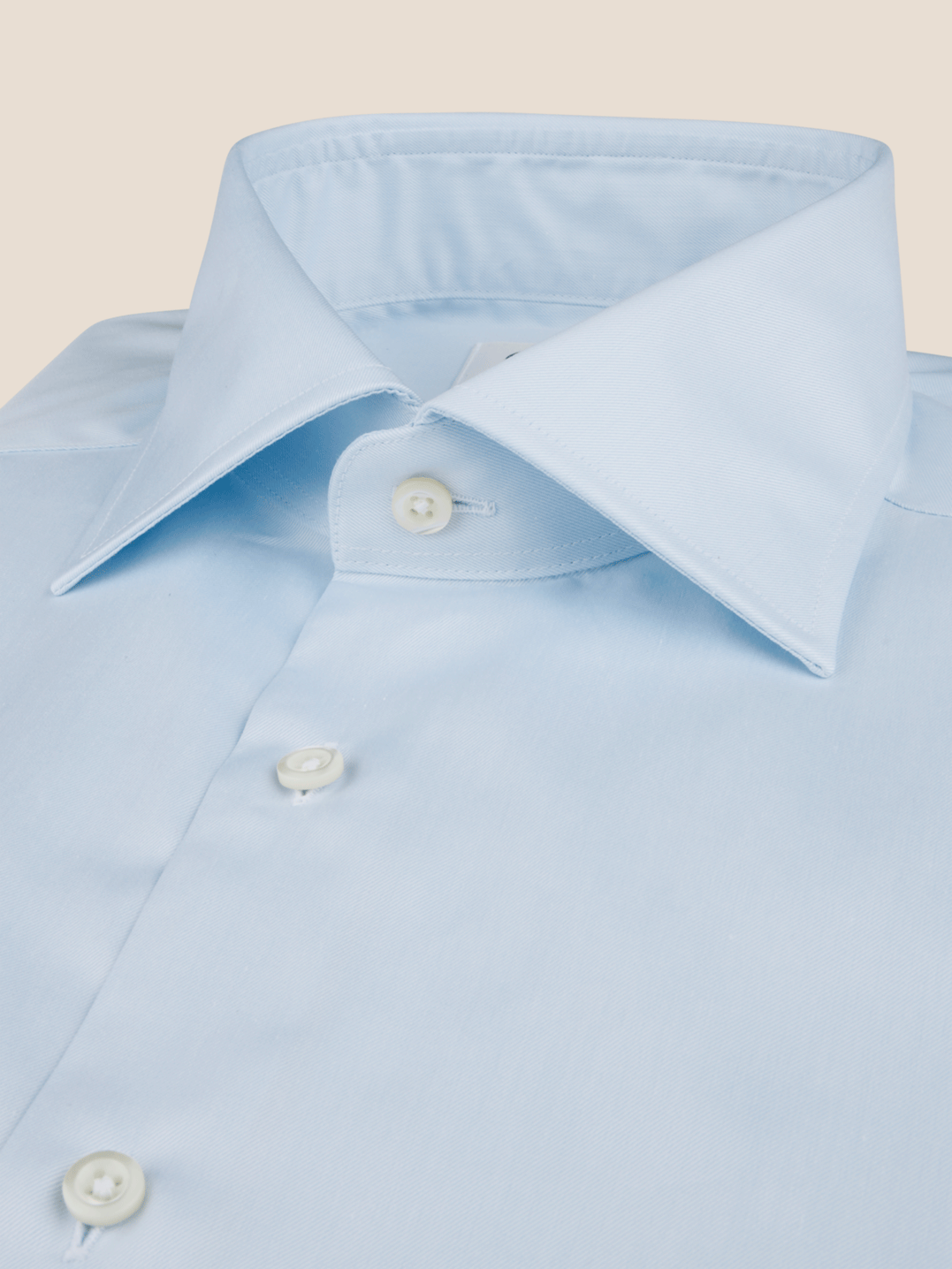 Slimline Cotton Twill Skjorte - Lyseblå