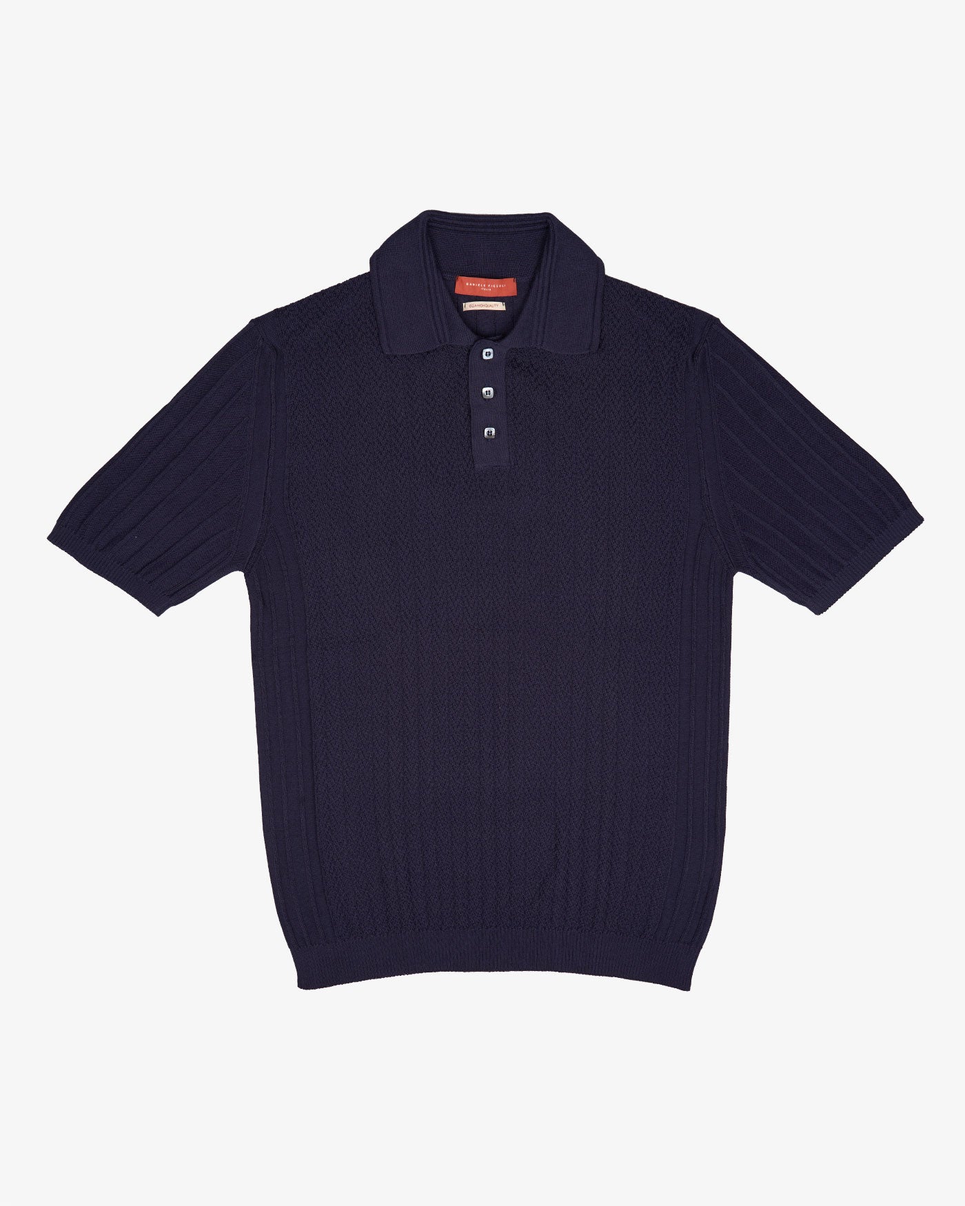 T-Shirt Med Krave - Navy