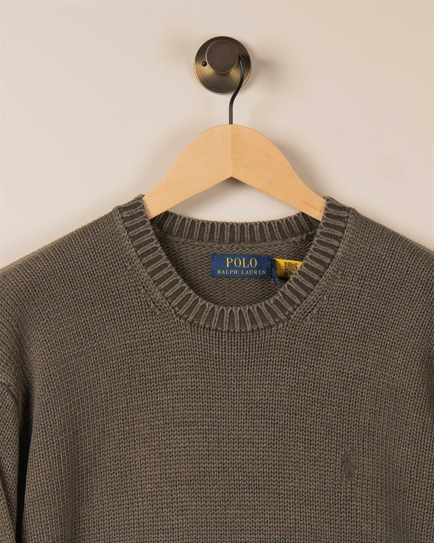 Bomull Rundhals - Oliven