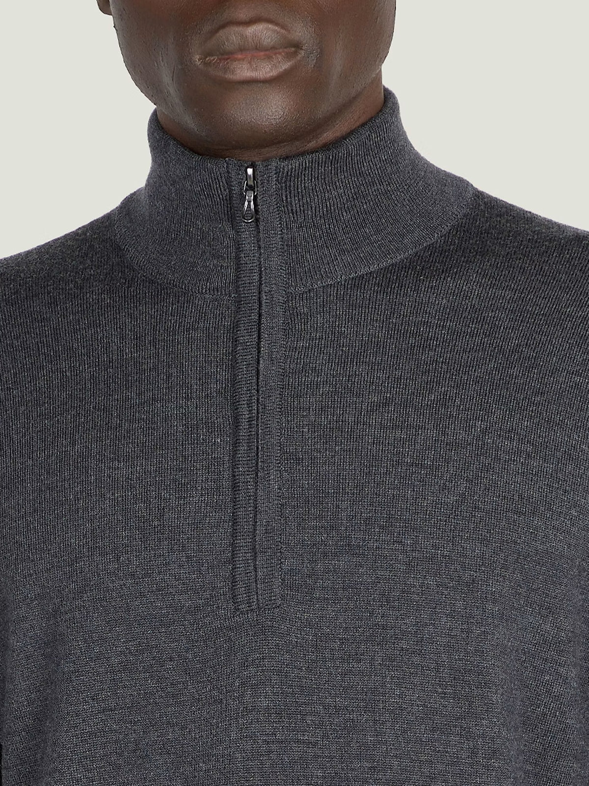 Half Zip Turtle Neck - Grå