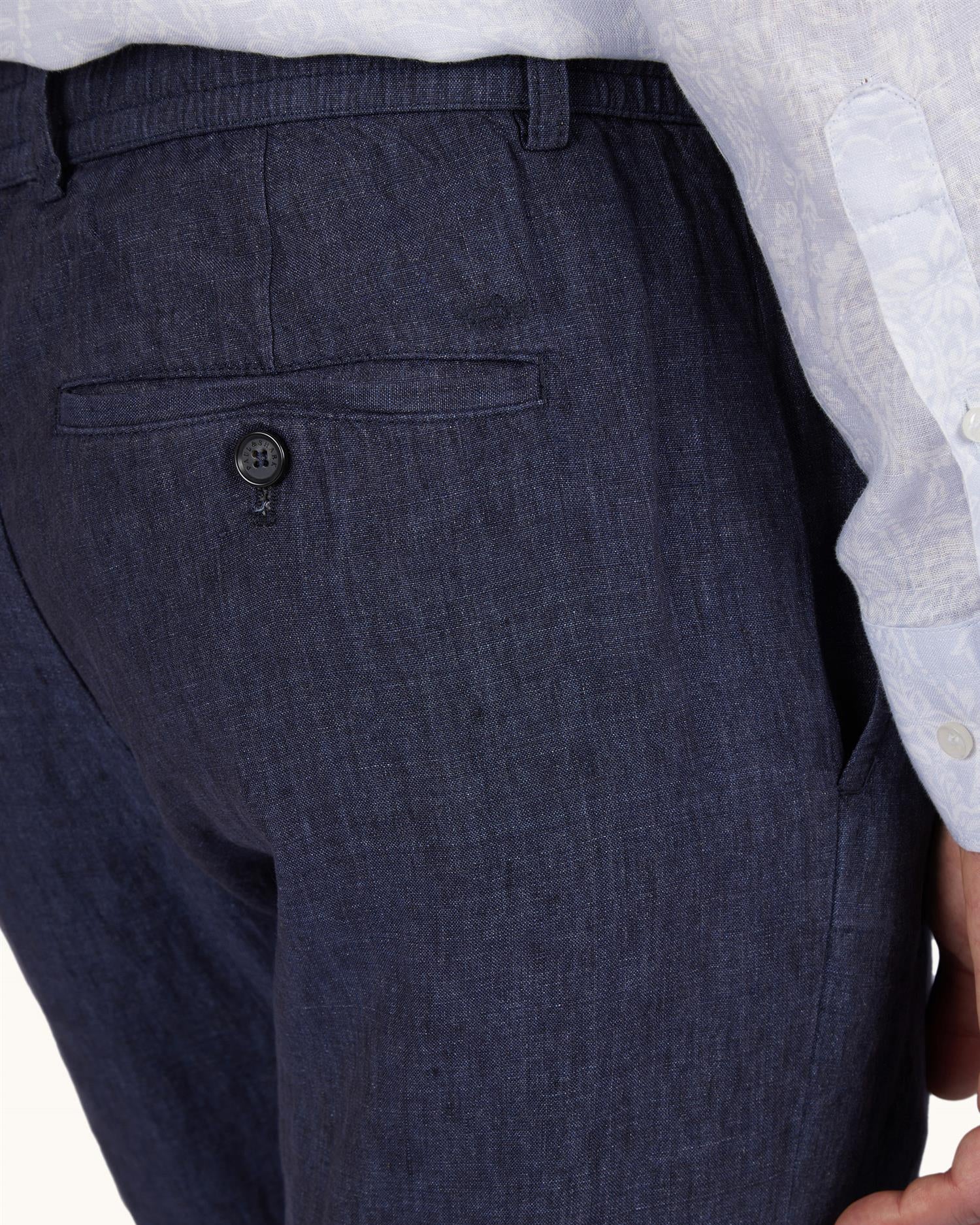 Vasket Lin bukse - Navy