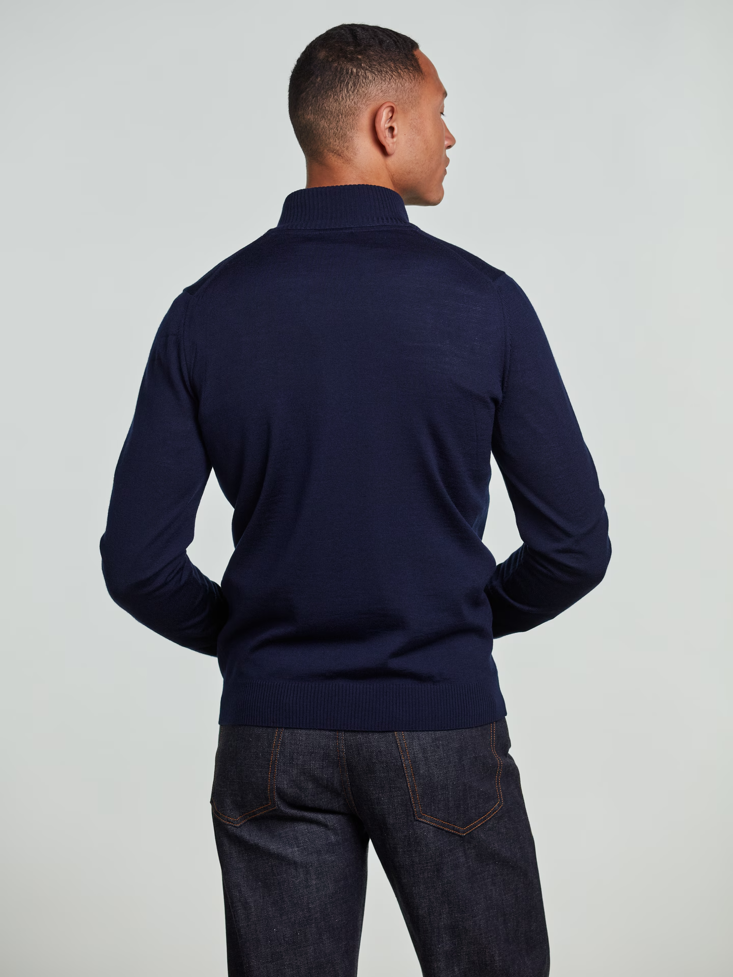 Merino Full Zip Cardigan - Navy