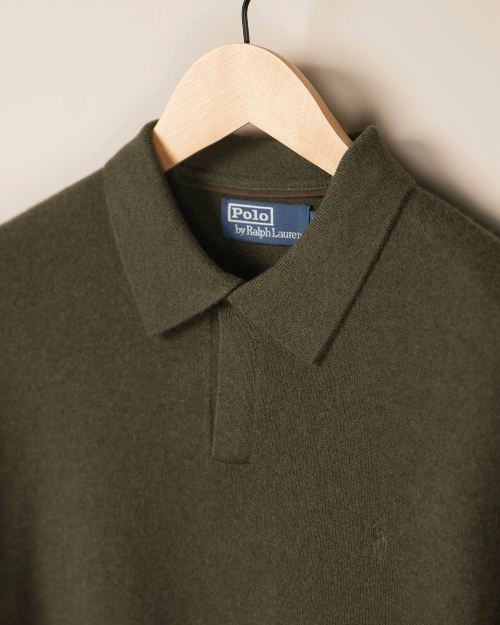 Wool Johnny-krage Genser - Oliven