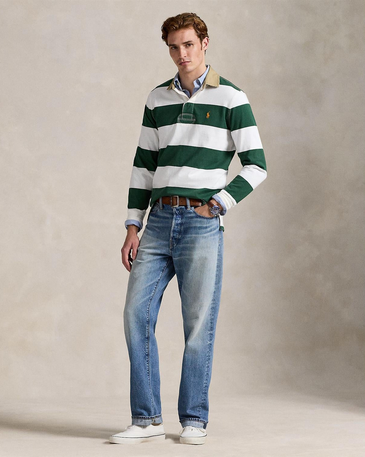 Stripet Rugby - Grønn/Krem