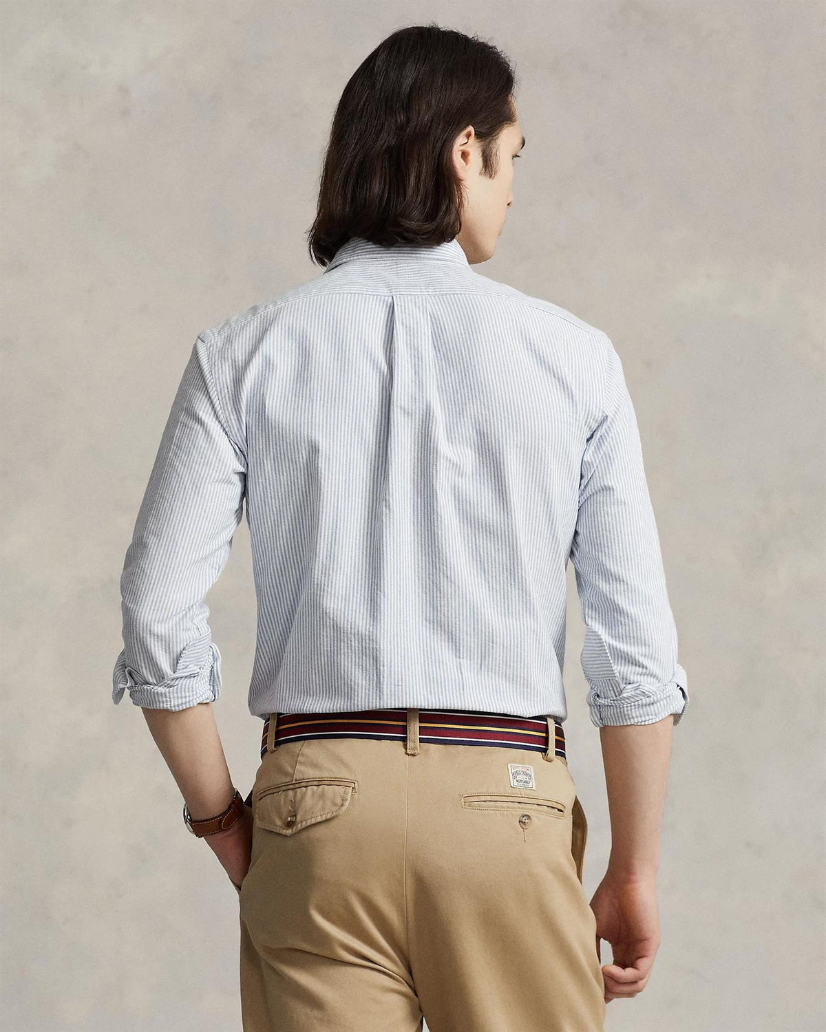 Slim Fit Oxford Shirt Stiped - Blå og hvit