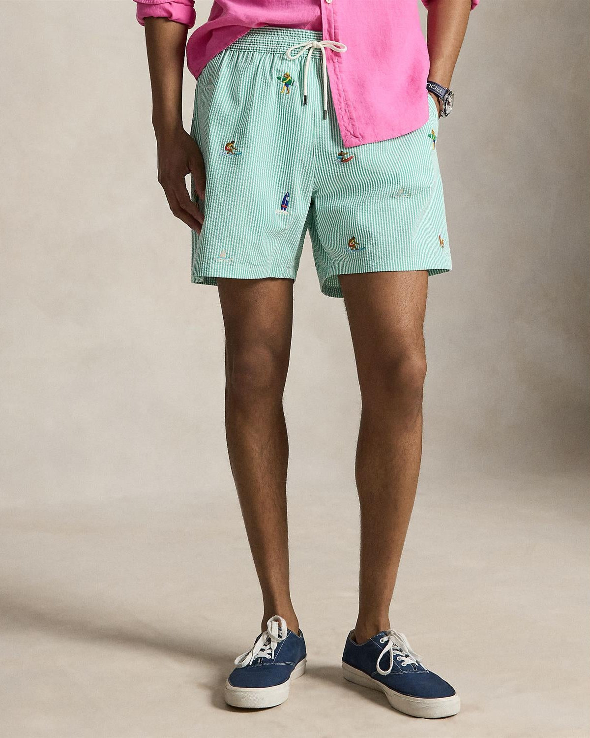 Seersucker Shorts - Grønn