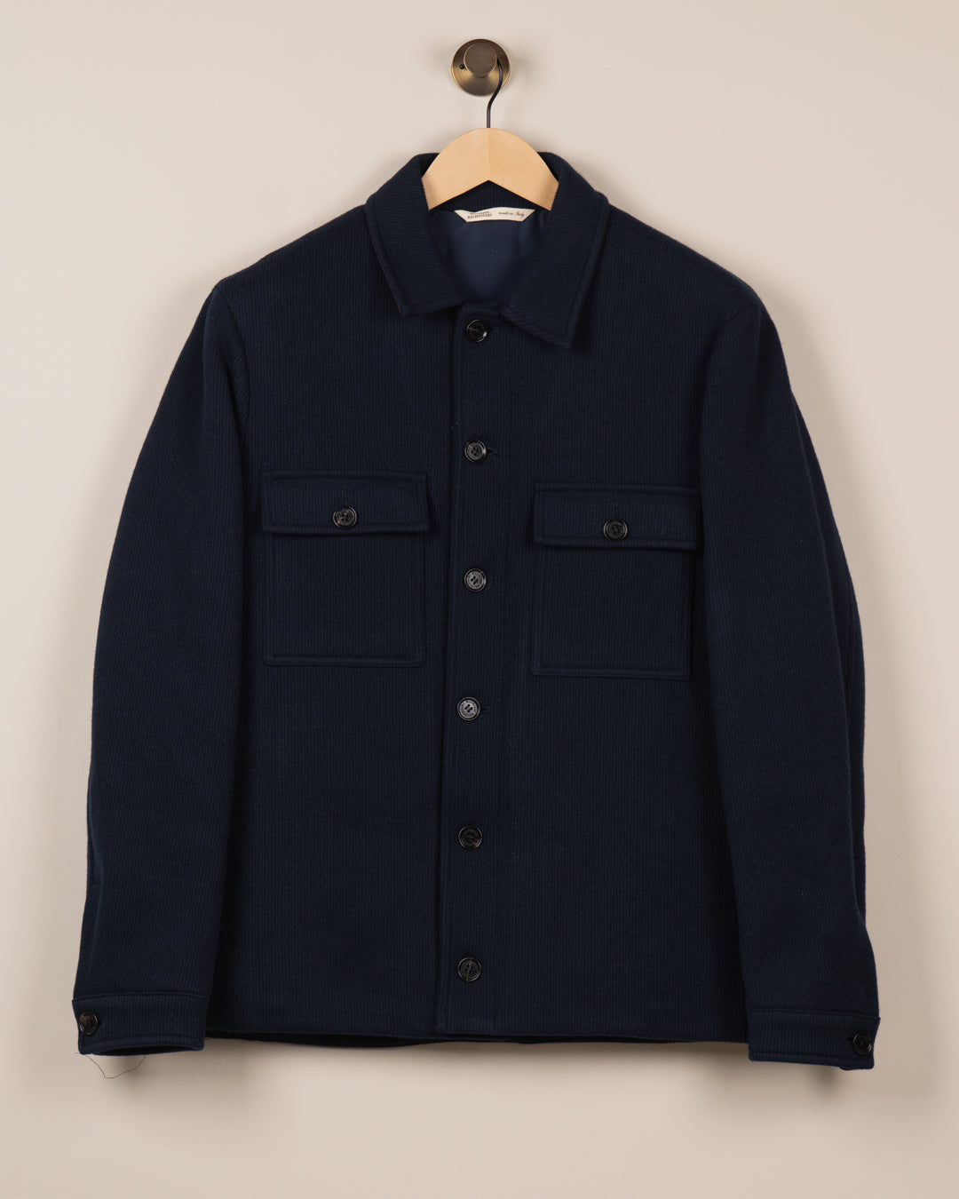 Knitted Shirt Jacket - Navy