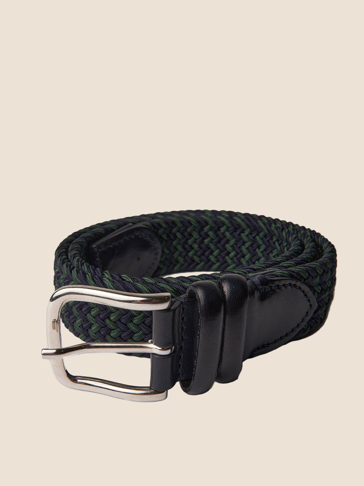 Elastisk Strikkbelte - Navy og Grønn