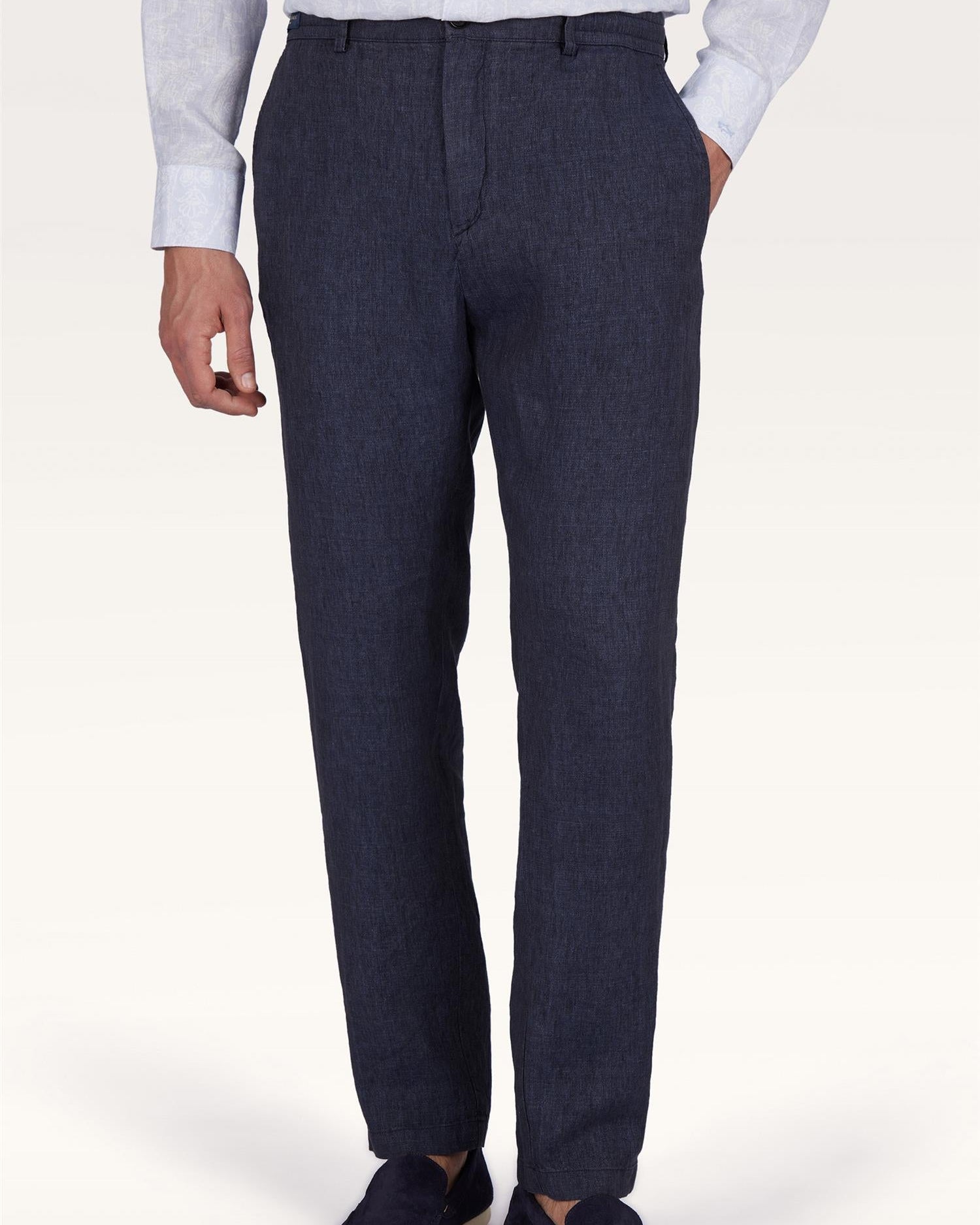 Vasket Lin bukse - Navy