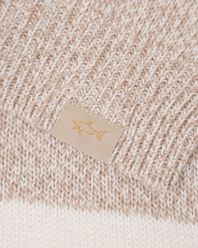 Stripet Piuma Langermet polo - Beige