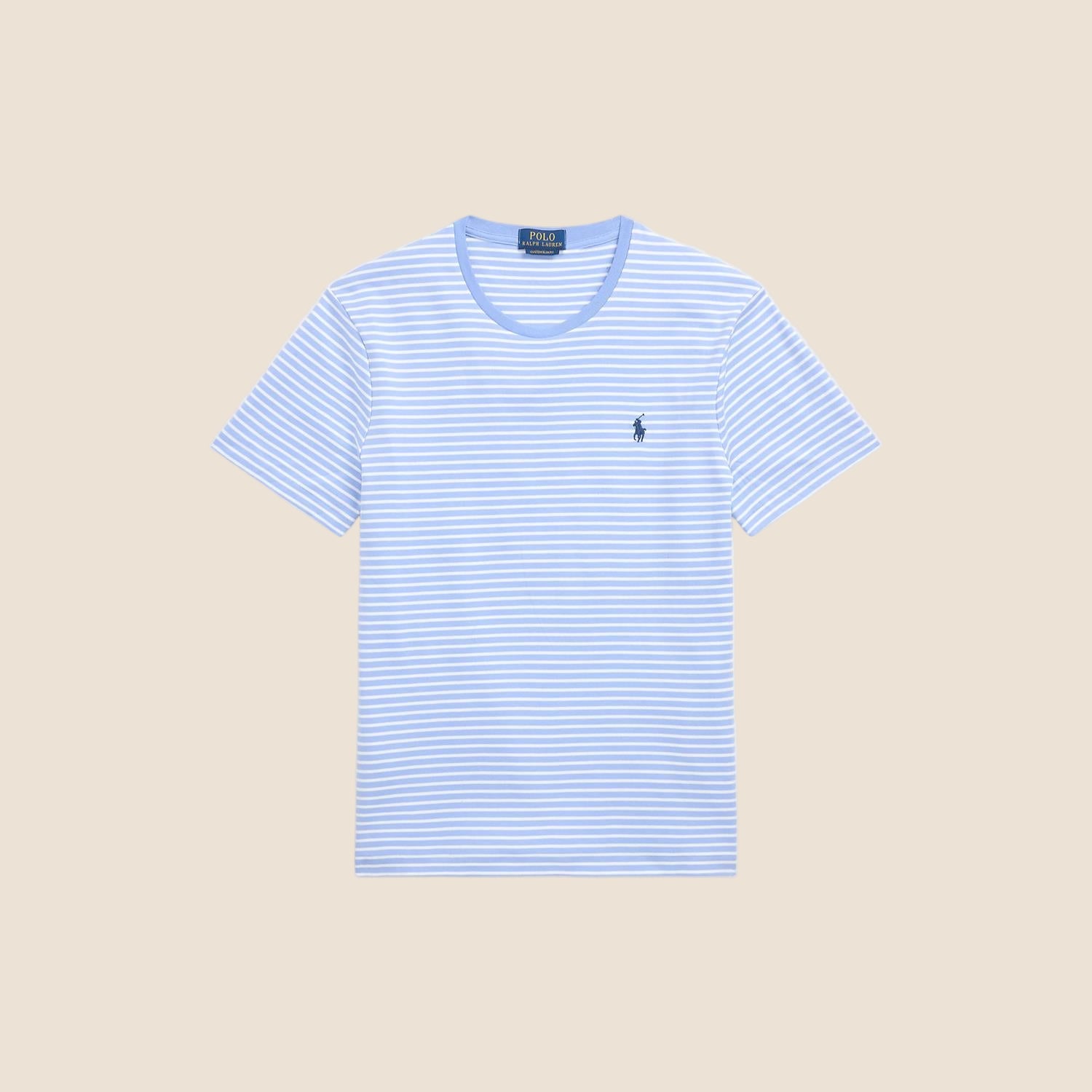 Stripete T-Shirt - Lys blå/Hvit