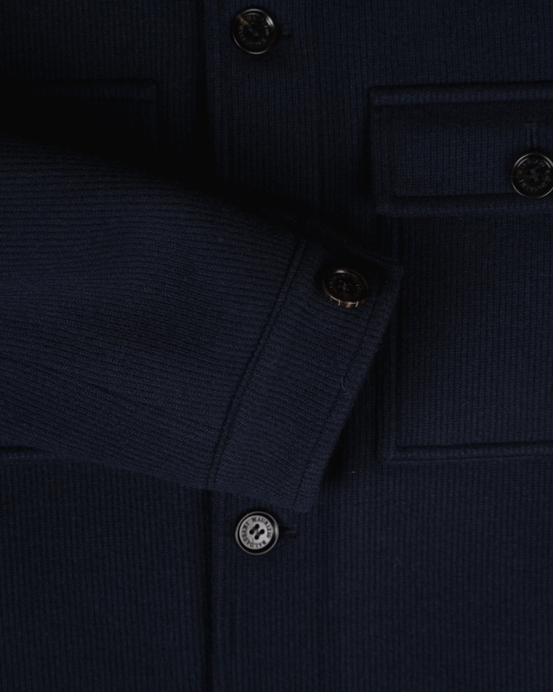 Knitted Shirt Jacket - Navy