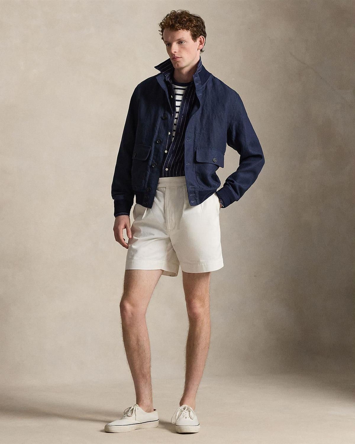 Windbreaker Jakke Fiskebensmønster - Navy