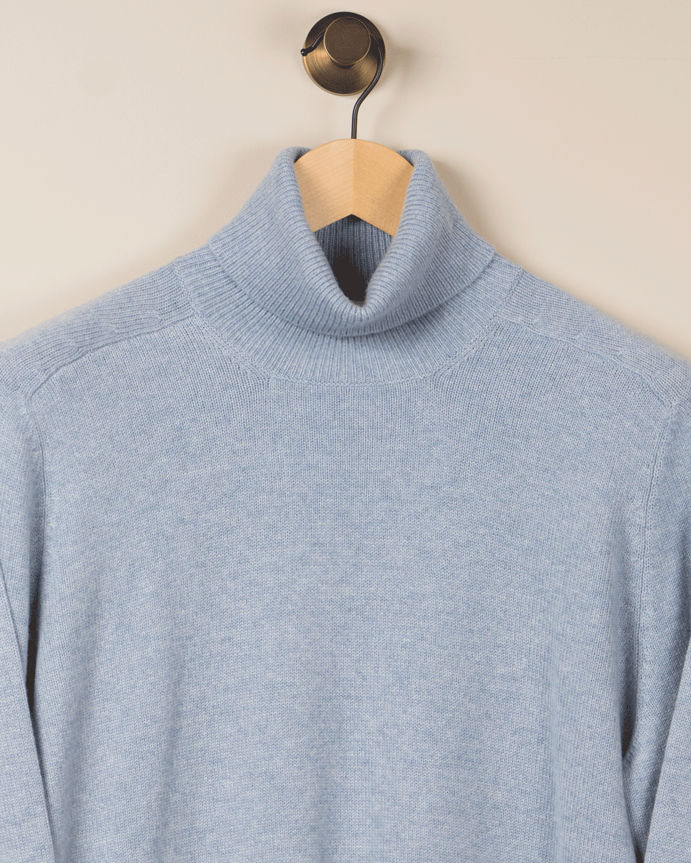 Cashmere turtleneck - Lys blå