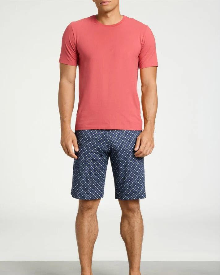Småmønstret Pyjamas Shorts - Navy