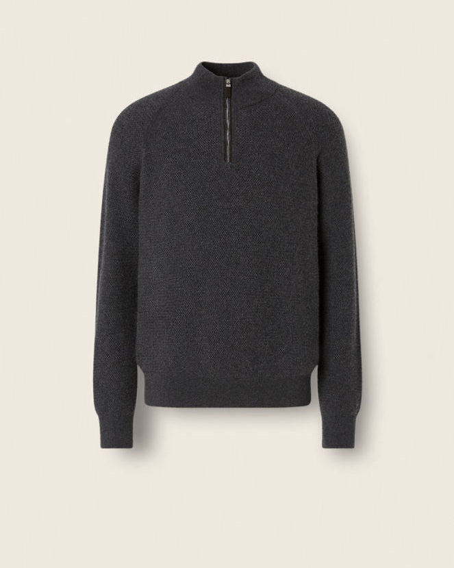 Mélange Oasi Cashmere Zip - Grå