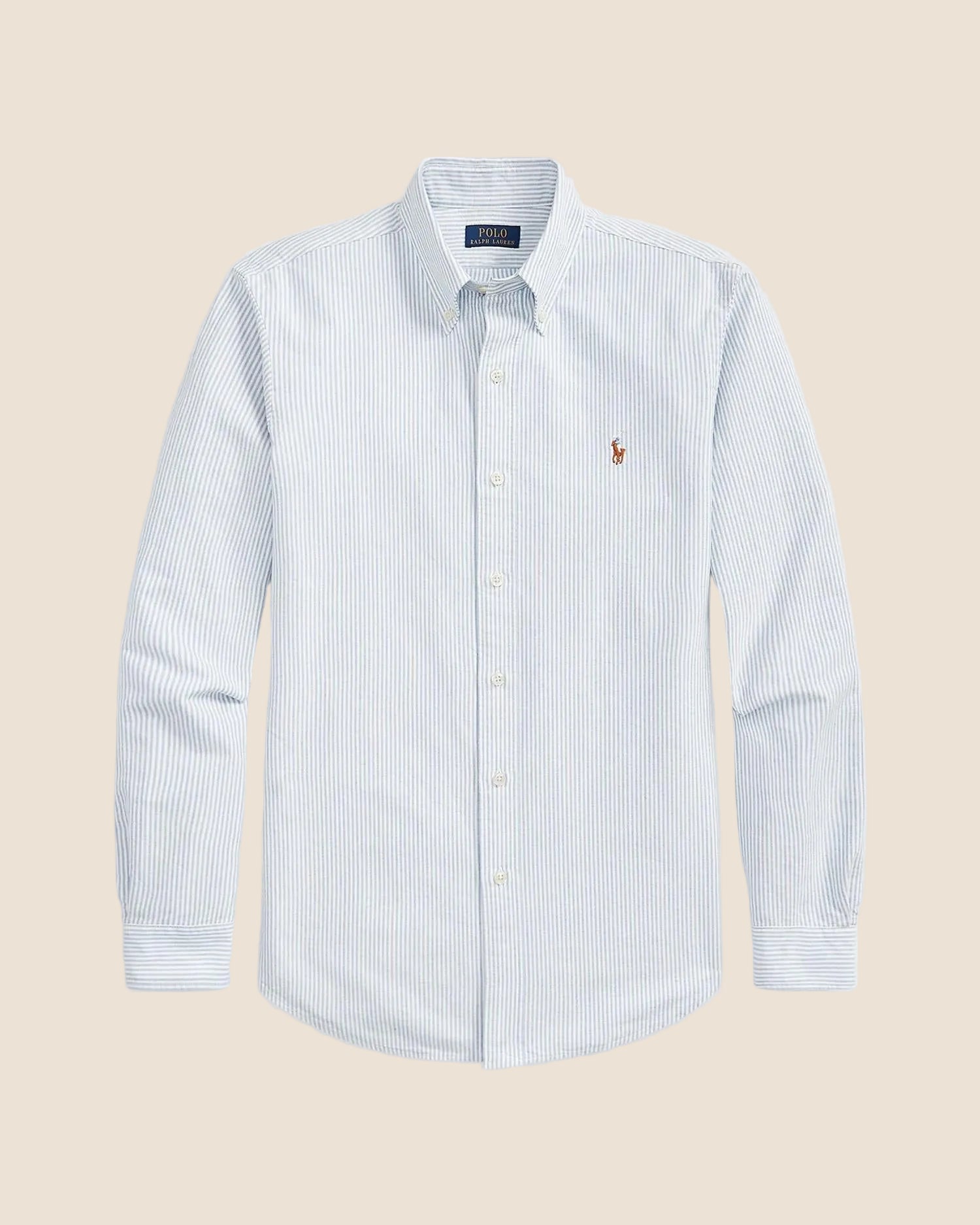 Custom Fit Oxford Skjorte Stripet - Lyseblå