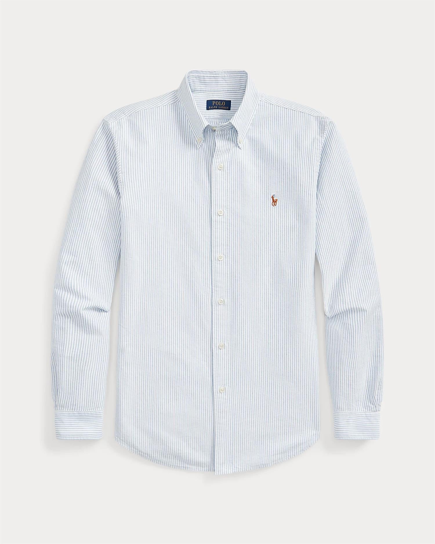 Custom Fit Oxford Skjorte Stripet - Lyseblå