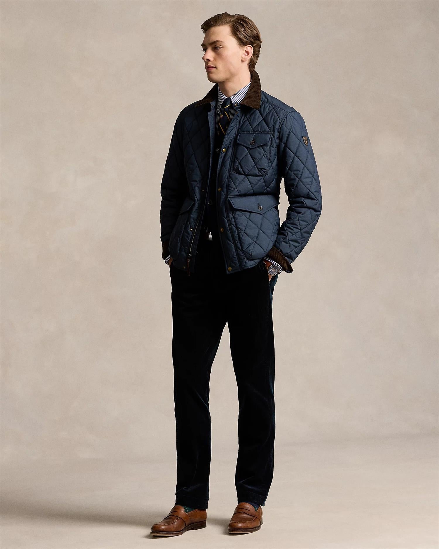 Navy Cord Bukse-Polo Ralph Lauren-www.gunnaroye.no