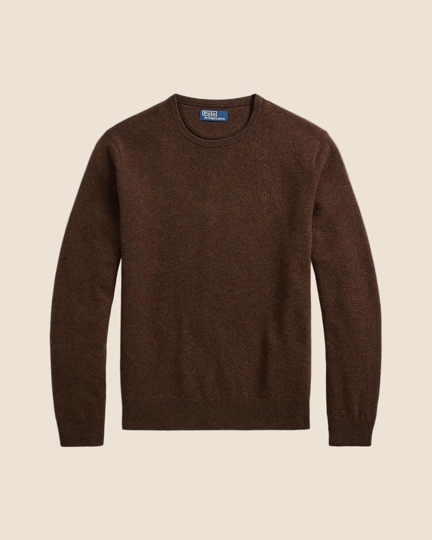 Wool Crewneck Jumper - Brun-Polo Ralph Lauren-www.gunnaroye.no