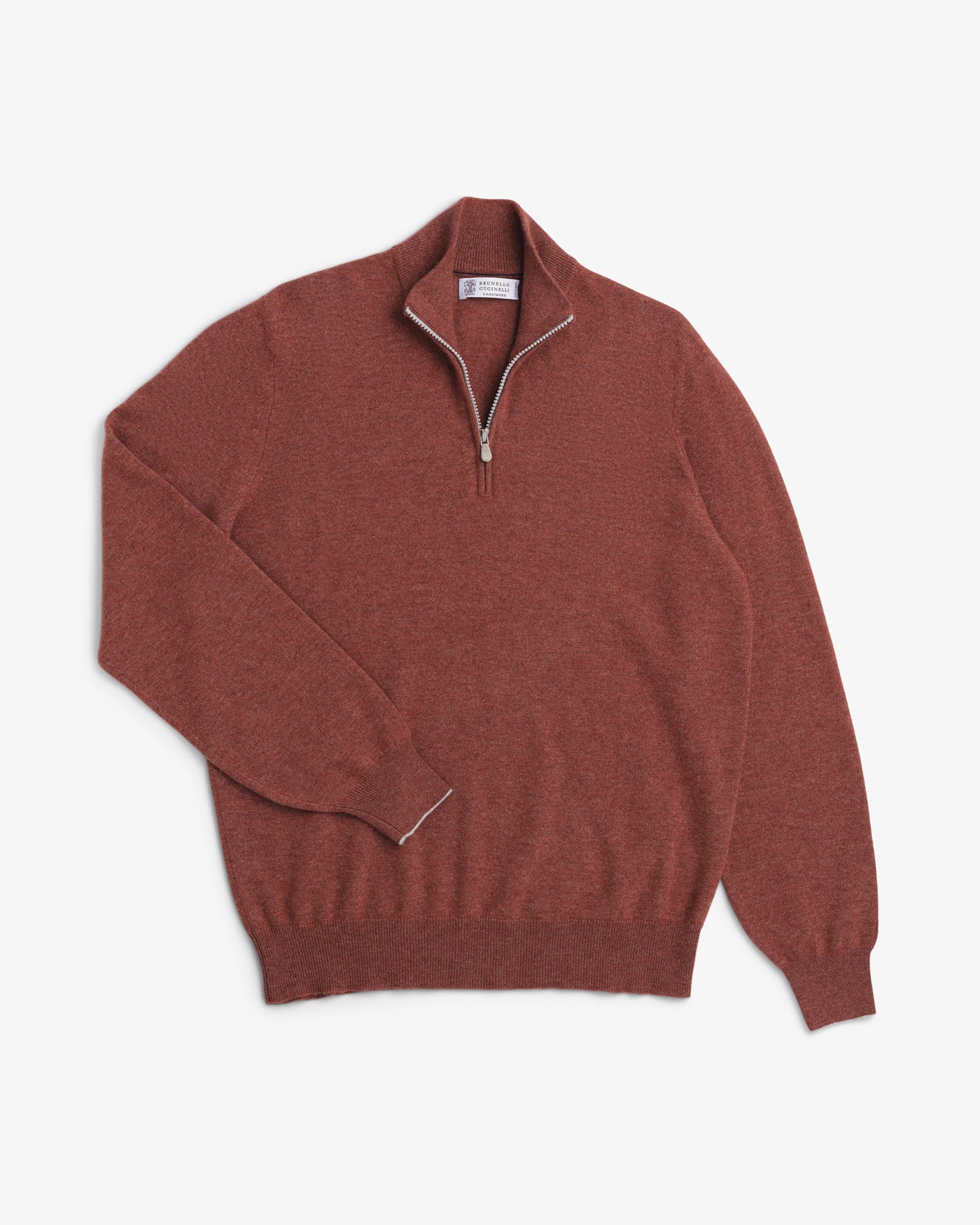 Half-Zip Genser - Rust-BRUNELLO CUCINELLI-www.gunnaroye.no