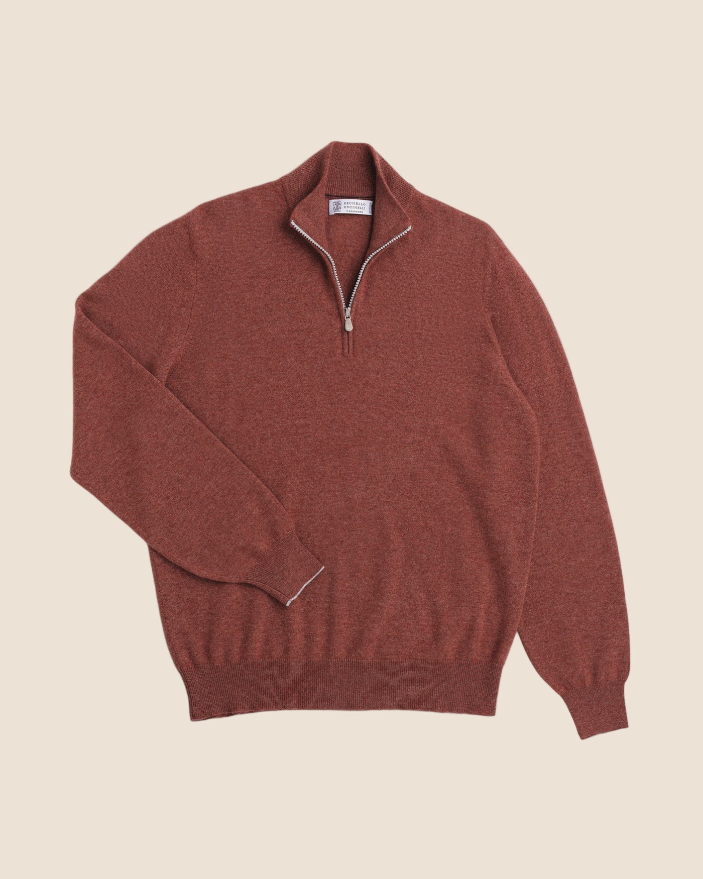 Half-Zip Genser - Rust-BRUNELLO CUCINELLI-www.gunnaroye.no